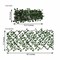 17x95" Brown Wood Expandable Lattice Fence Faux Ivy Leaves Backdrop Panel Party